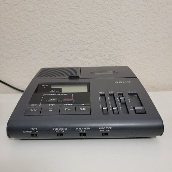 Sony BM-840 Desktop Microcassette Transcriber Unit ONLY+ Pedal+ Headphones Works - Picture 2 of 9